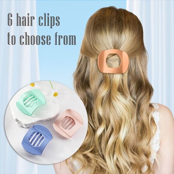 Flat Hair Clips Set 6 Rainbow Color Non-slip Strong Hold for Thick or Thin Hair - Picture 4 of 6